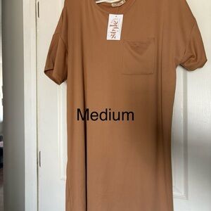 Stylish Tan T shirt dress